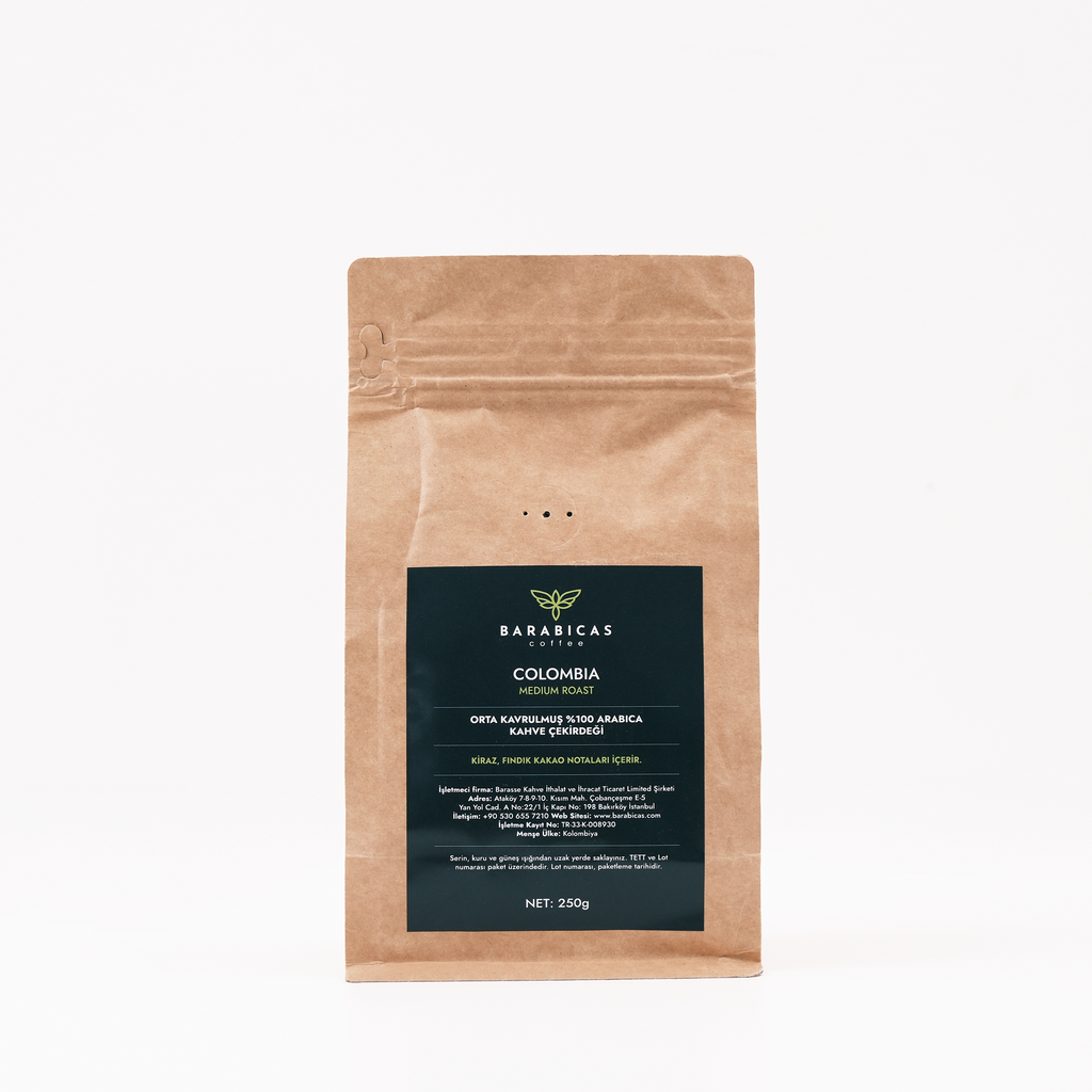 Colombia 100% Arabica - Medium Roast - Çekirdek Kahve- 250gr
