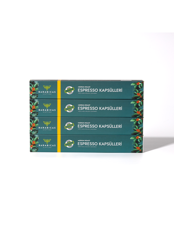 BARABICAS Coffee – Rwanda Espresso Capsules - Medium Roast - 4Olı Paket