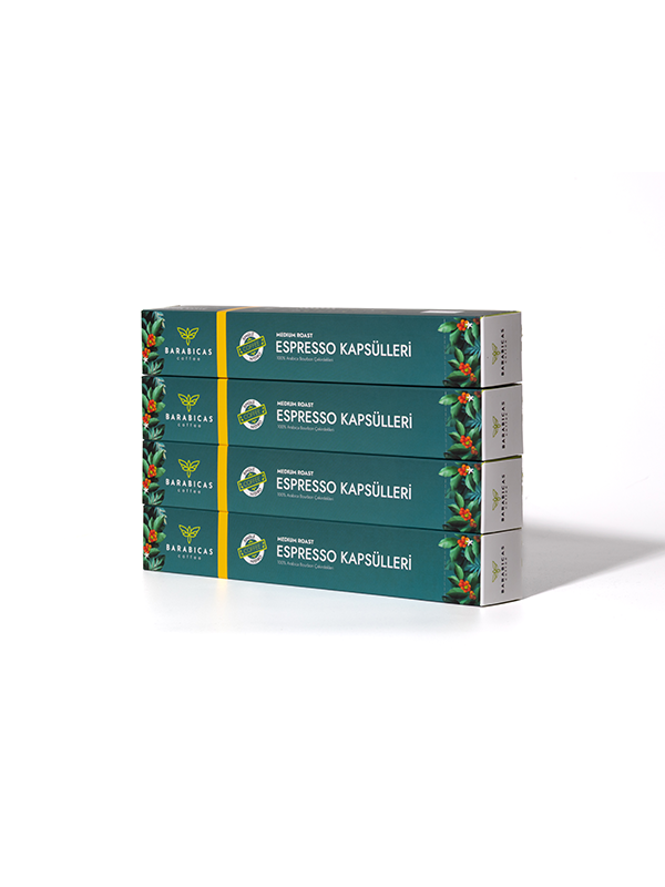 BARABICAS Coffee – Rwanda Espresso Capsules - Medium Roast - 4Olı Paket