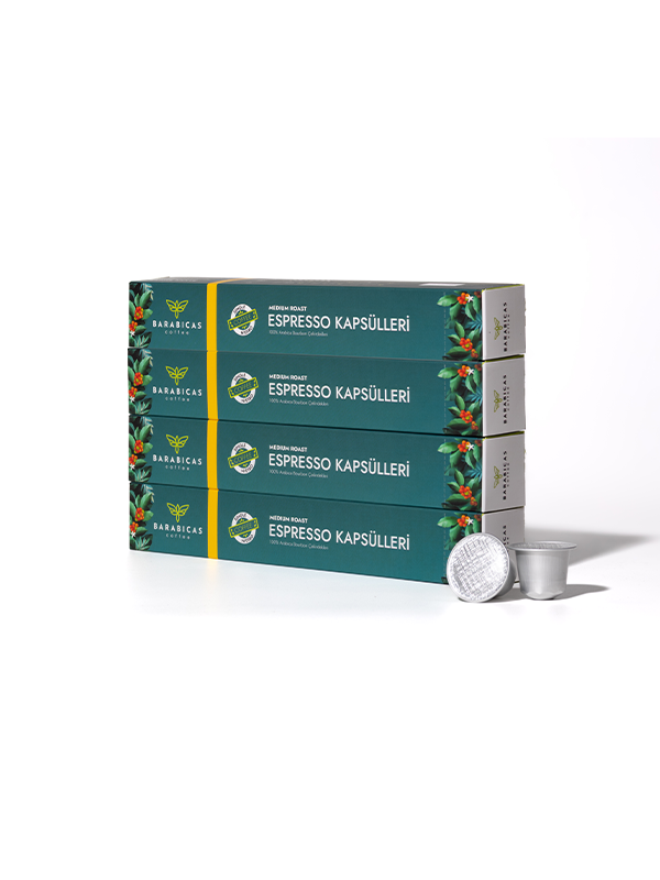 BARABICAS Coffee – Rwanda Espresso Capsules - Medium Roast - 4Olı Paket