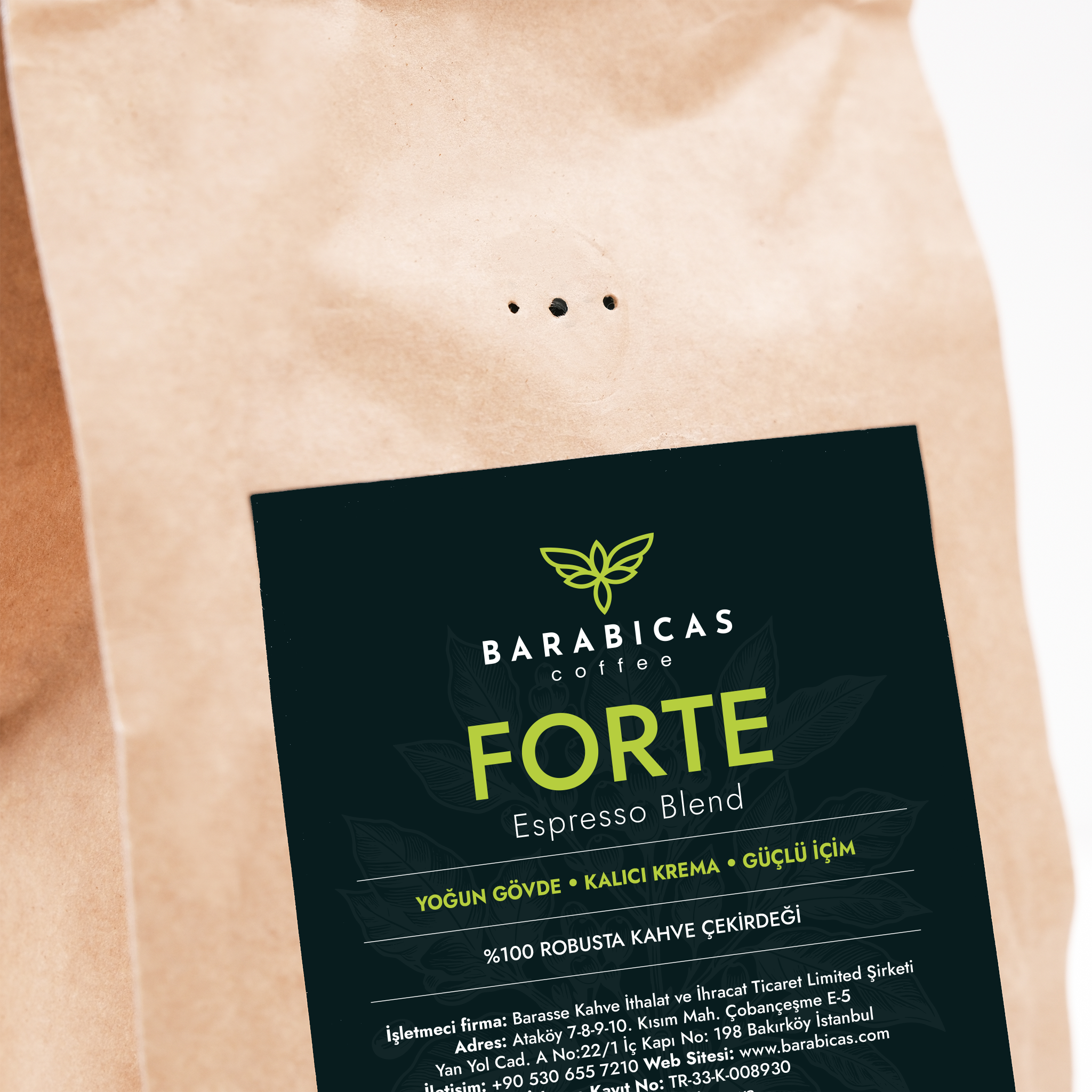 FORTE - 100% Robusta - Espresso Blend - Çekirdek Kahve- 250gr