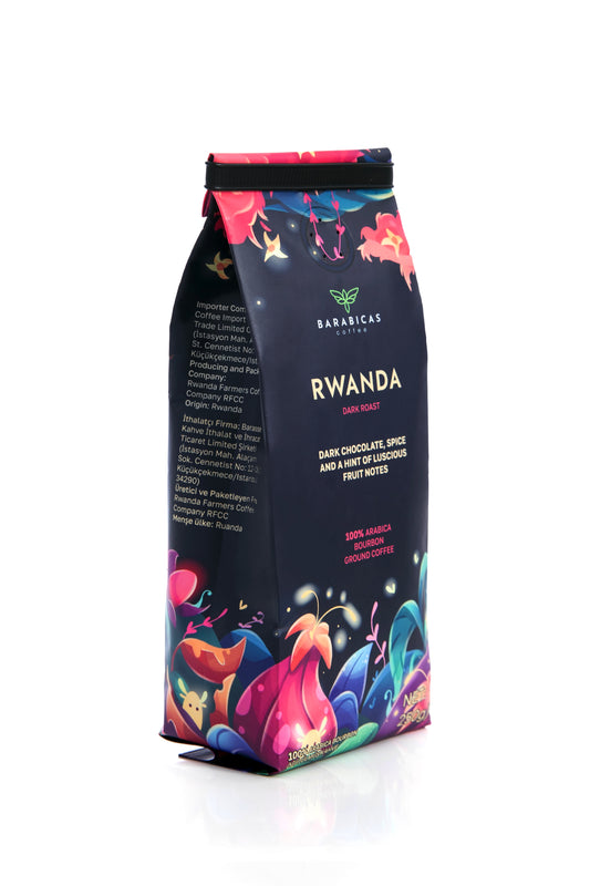 Rwanda 100% Arabica Bourbon Dark Roast Öğütülmüş Kahve 250 gr Görsel 2