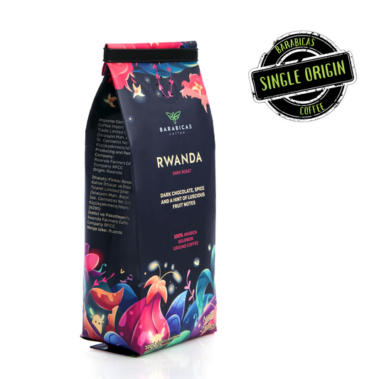 Rwanda 100% Arabica Bourbon Dark Roast Öğütülmüş Kahve 250 gr Görsel 1