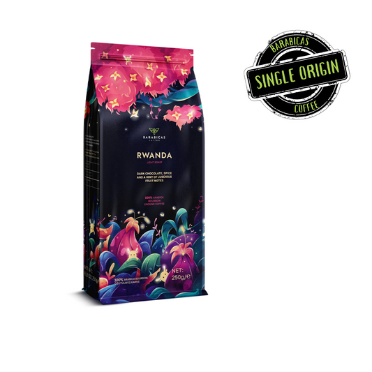 Rwanda 100% Arabica Bourbon Öğütülmüş Kahve 250g Light Roast
