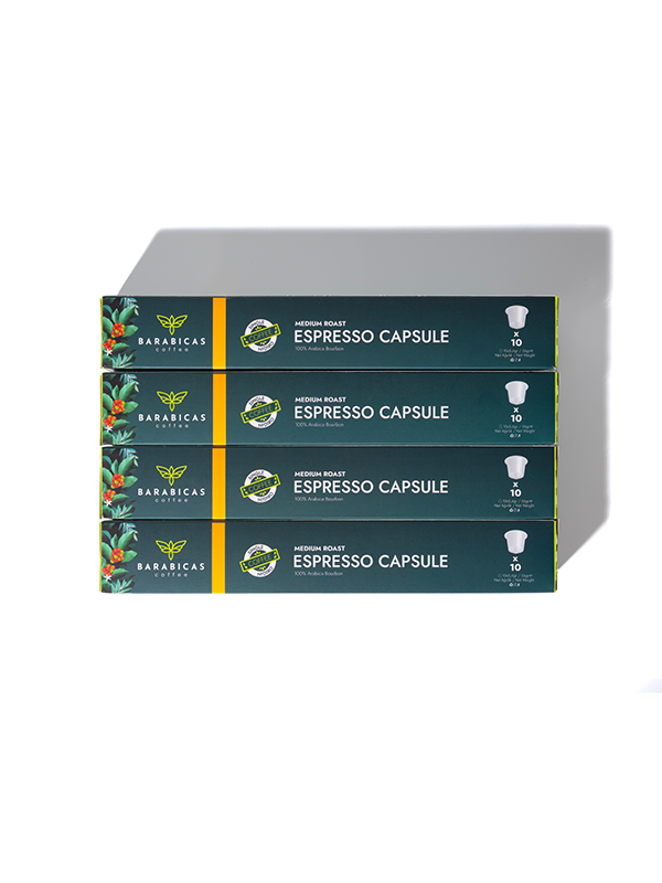 BARABICAS Coffee – Rwanda Espresso Capsules - Medium Roast - 4Olı Paket