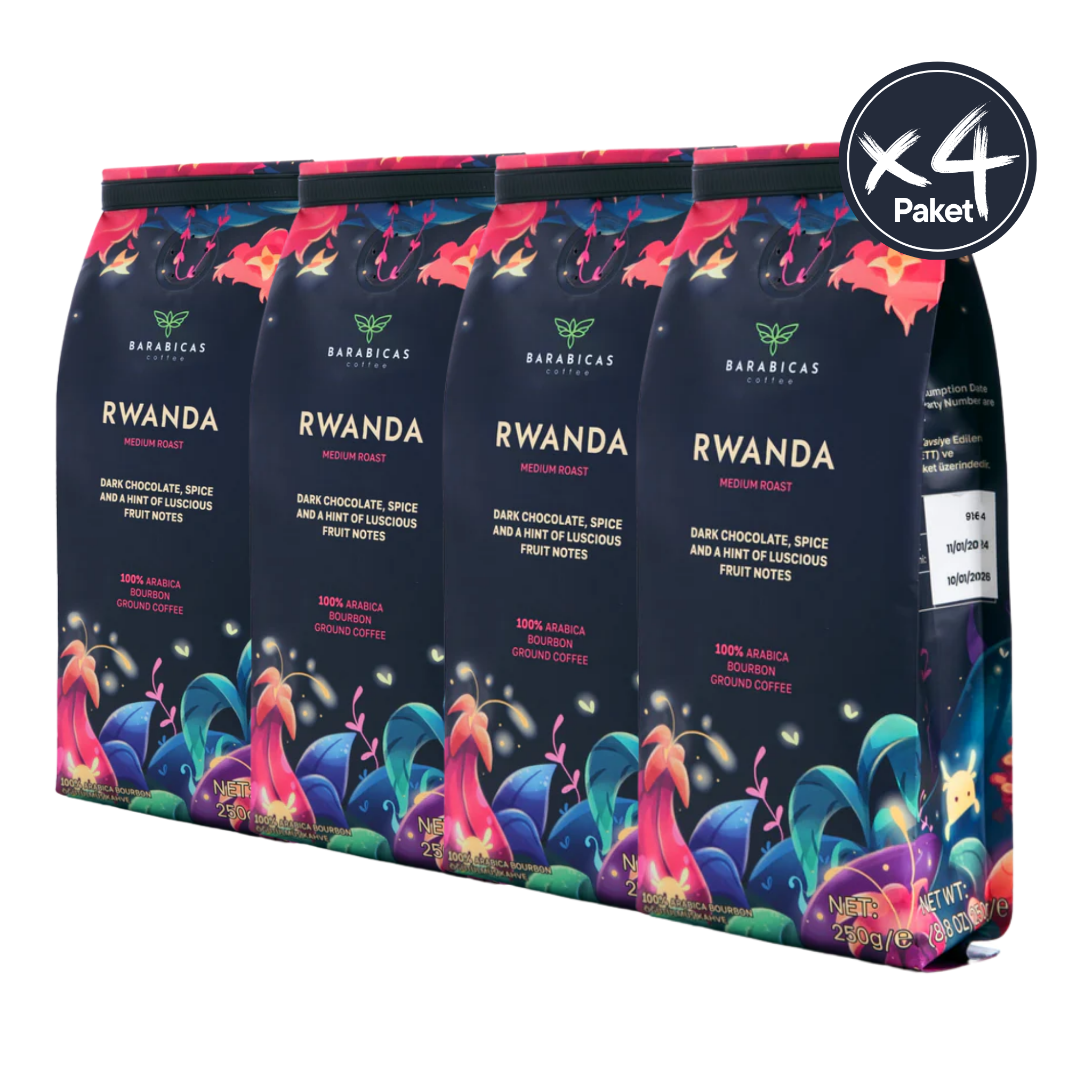 Rwanda 100% Arabica Bourbon 1kg Filtre Kahve - Medium Roast